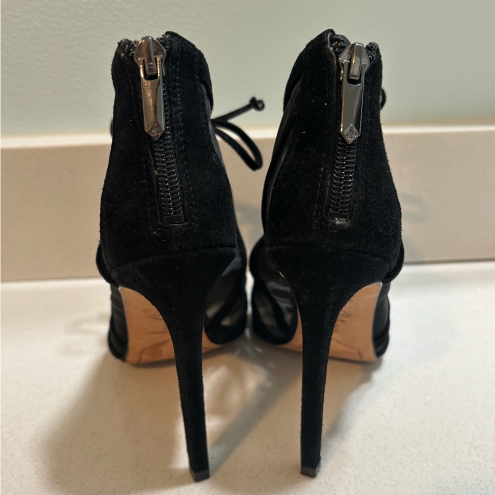 Sam Edelman Pompei Mesh Cage Lace-up Suede Sandals Size 7 - Picture 5 of 6